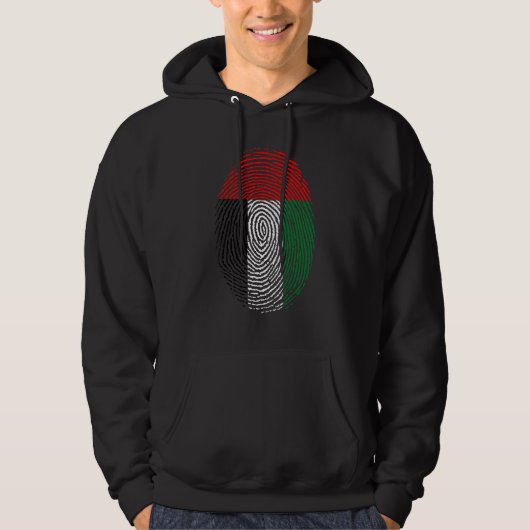 Veste À Capuche Uae Émirats Arabes Unis Drapeau Empreinte Digitale (Devant)
