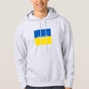 Veste À Capuche Ukraine bleu paix jaune drapeau de texte personnal