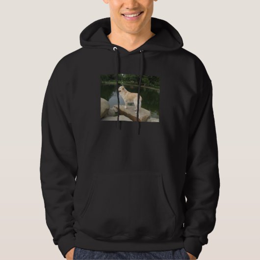 Veste À Capuche Un chien à un étang (Devant)