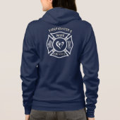Veste À Capuche Un coeur maltais d'épouse de sapeurs-pompiers (Dos)