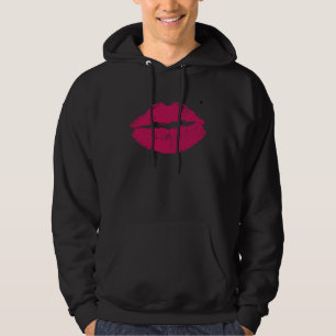 Veste À Capuche Un gros baiser rouge rose pointe et un noir