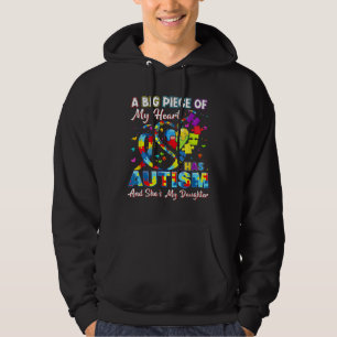Veste À Capuche Un Gros Morceau De Mon Coeur A L'Autisme Et Elle E