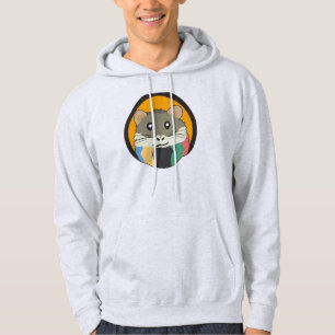 Veste À Capuche Un mignon hamster en caricature avec une écharpe m