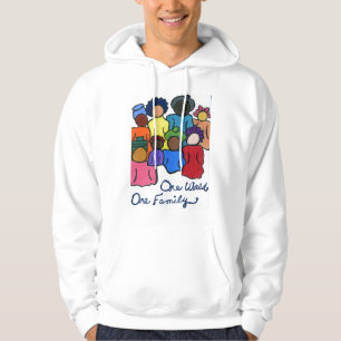 Veste À Capuche Un monde, une famille à double face multiculturel