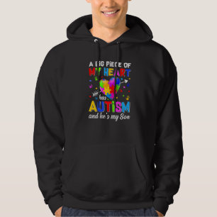 Veste À Capuche Un morceau de mon cœur est autiste, c'est mon fils