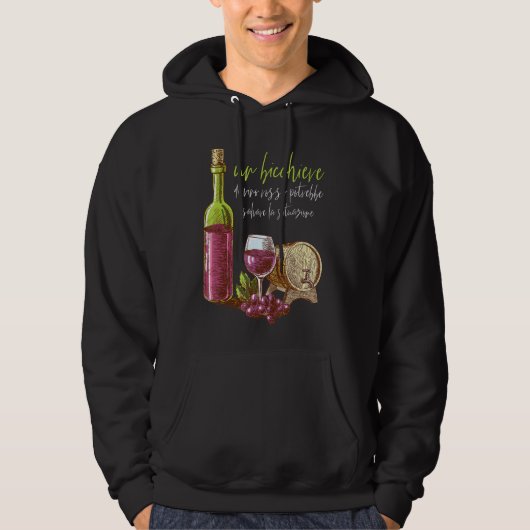 Veste À Capuche Un Verre De Vin Rouge Pourrait Sauver La Situation (Devant)