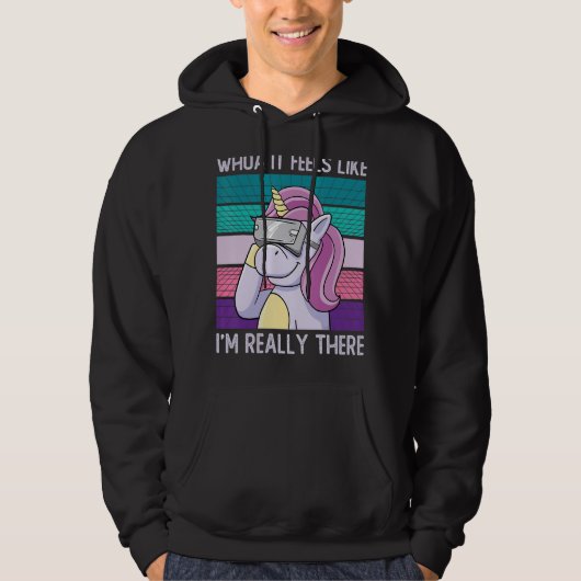 Veste À Capuche Unicorn Virtual Reality Vr Gamer Rainbow Magic C (Devant)