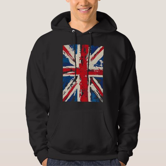 Veste À Capuche Union Jack British England United Kingdom Brushed  (Devant)