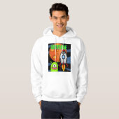 VESTE À CAPUCHE UNIVERS UFO ET PLANÈTE (Devant entier)
