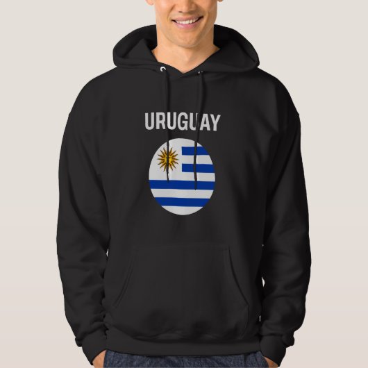Veste À Capuche Uruguay Drapeau moderne (Devant)