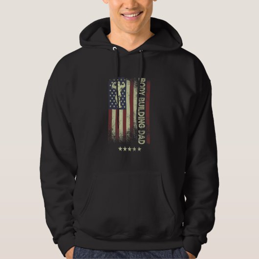 Veste À Capuche USA American Flag  Body Building Dad 1 (Devant)