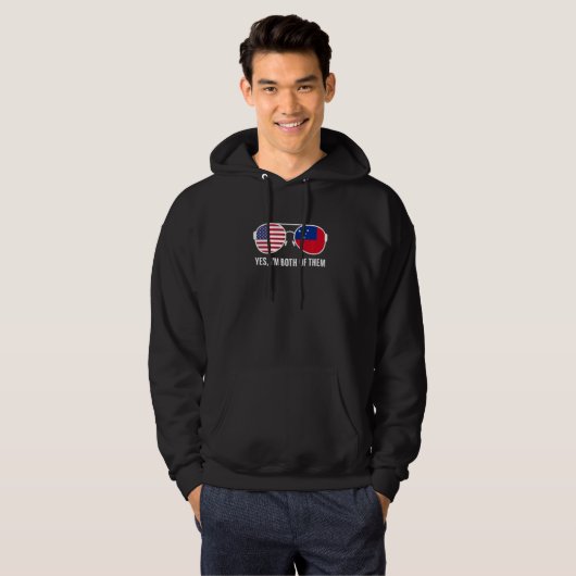 Veste À Capuche Usa Samoa Drapeau Lunettes de soleil Samoans Améri (Devant entier)