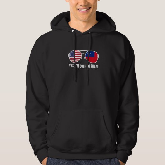 Veste À Capuche Usa Samoa Drapeau Lunettes de soleil Samoans Améri (Devant)