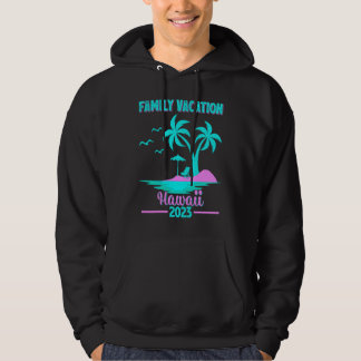 Veste À Capuche Vacances en famille 2023 Palmier Plage Hawaï  1