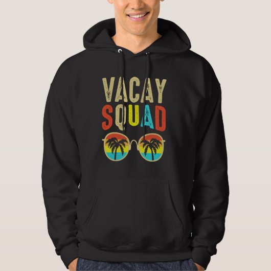 Veste À Capuche Vacay Squad Funny Beach Vacances été Famille Mat (Devant)