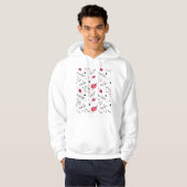 Veste À Capuche Valentine's Hearts Arrow sans couture (Devant entier)