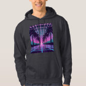 Veste À Capuche Vaporwave 80s Neon Grid Synthwave Art Poster (Devant)