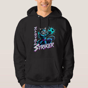 Veste À Capuche Vaporwave Samouraï Striker Chat Pour Joueurs D'ani