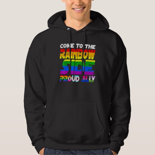 Veste À Capuche Venez À Rainbow Side Fier Ally Pride Lgbt Les (Devant)