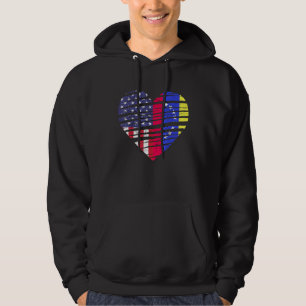 Veste À Capuche Venezuela Fierté Américaine Cœur USA Mois du Patri