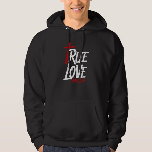 Veste À Capuche Véritable amour Croix Rouge Pâques (Devant)