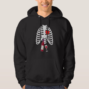 Veste À Capuche Verre à vin de cage thoracique de squelette de rad