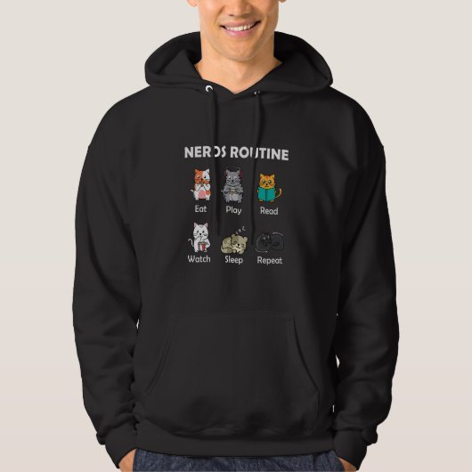 Veste À Capuche Vers de livre de routine Nerds (Devant)