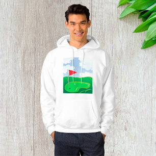 Veste À Capuche Vert de golf avec drapeau rouge et balle