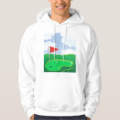 Veste À Capuche Vert de golf avec drapeau rouge et balle (Devant)