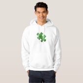 Veste À Capuche Vert de morceau de puzzle d'autisme (Devant entier)
