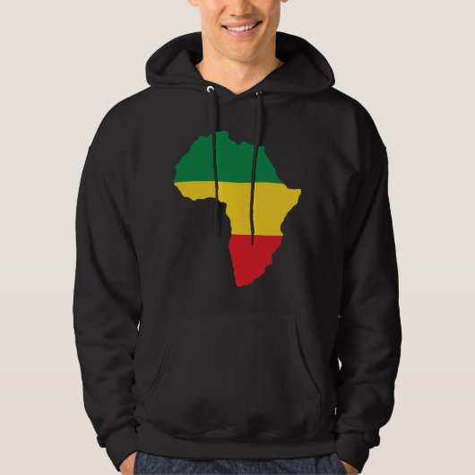Veste À Capuche Vert, or et drapeau rouge de l'Afrique (Devant)