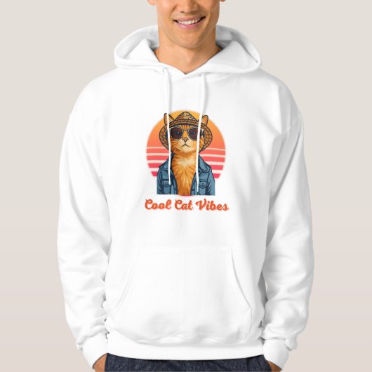 Veste À Capuche Vibes de chats cool 🌴 😎 (Devant)