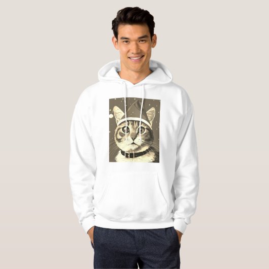 Veste À Capuche Vibes de Noël Meowy (Devant entier)