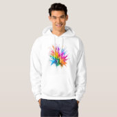 Veste À Capuche Vibrant Rainbow Paint Splatter Explosion (Devant entier)