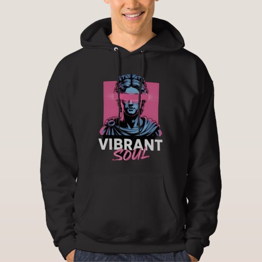 Veste À Capuche VIBRANT SOUL | Statue grecque Esthétique Vaporwave (Devant)
