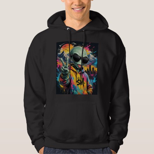 Veste À Capuche Vibrations d'Alien Drôles (Devant)