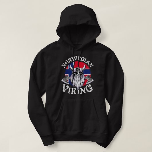 Veste À Capuche Viking Drôle Norvège Drapeau Vikings (Design devant)