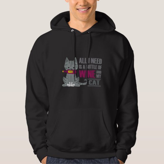 Veste À Capuche Vin Et Chats (Devant)