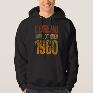 Veste À Capuche Vintage 1960 Anniversaire Octobre Né Légende depui