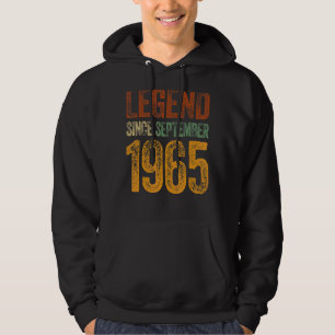 Veste À Capuche Vintage 1965 Anniversaire Septembre Né Légende dep