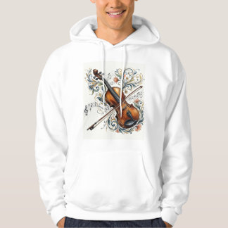 Veste à capuche vintage avec violon artistique et