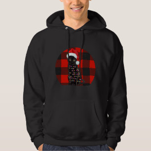Veste À Capuche Vintage Black Cat lumières de Noël plaid Amoureux 