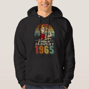 Veste À Capuche Vintage janvier 1965 58e anniversaire 58 ans Wo