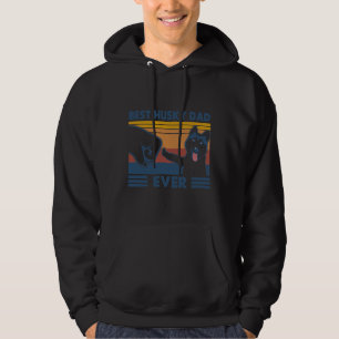 Veste À Capuche Vintage Meilleur Papa Husky Jamais Fist Bump Funny
