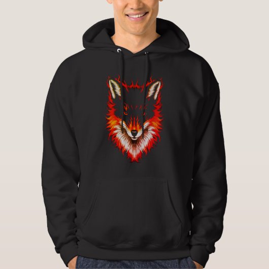 Veste À Capuche Visage de renard flamboyant (Devant)