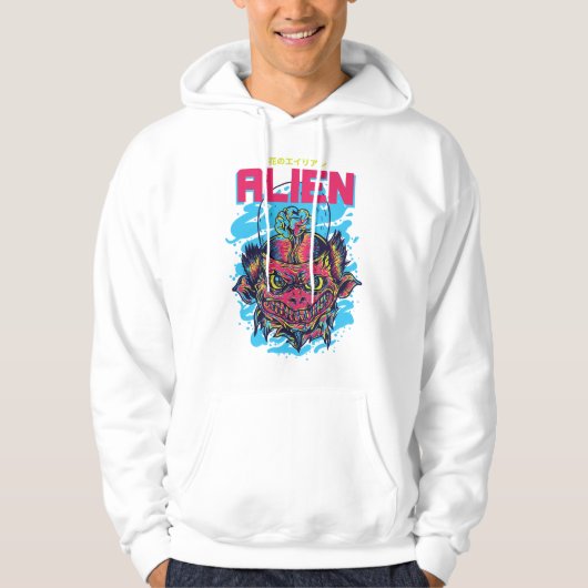 Veste À Capuche Visiteur cosmique : Le design Alien (Devant)