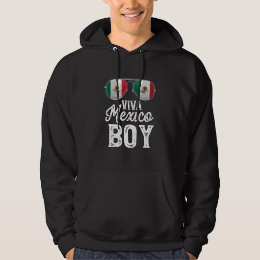 Veste À Capuche Viva Mexico Boy Sunglasses Mexican Flag Pride (Devant)