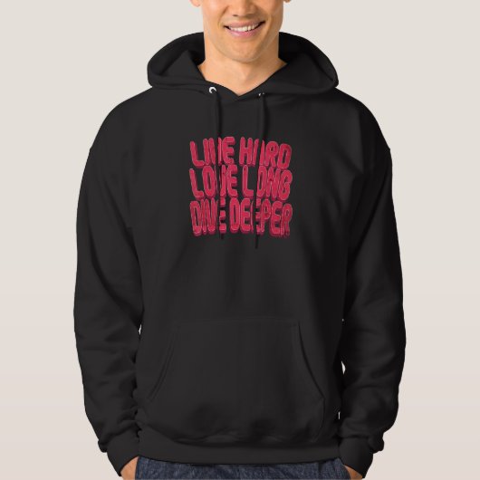 Veste À Capuche Vivez l'amour dur long plongée profonde (Devant)