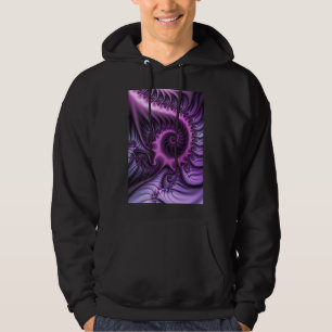 Veste À Capuche Vivid Cool Abstrait rose violet Fractal Art Spiral