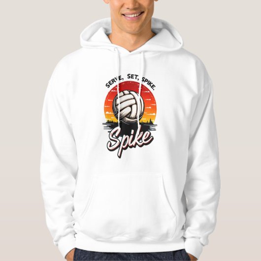 Veste À Capuche volleyball coucher de soleil design graphique tee (Devant)
